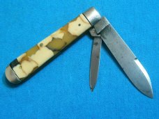 ANTIQUE VINTAGE 1890'S HATCH CUTLERY DRIDGEPORT FOLDING POCKET SLEEVEBOARD KNIFE KNIVES OLD FANCY