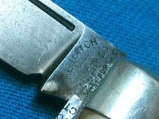 ANTIQUE VINTAGE 1890'S HATCH CUTLERY DRIDGEPORT FOLDING POCKET SLEEVEBOARD KNIFE KNIVES OLD FANCY