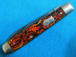 VINTAGE USA HENRY SEARS & SON 1865 FANCY FLAME SLEEVEBOARD TRAPPER FOLDING POCKET KNIFE KNIVES OLD