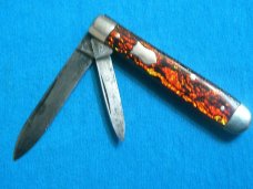 VINTAGE USA HENRY SEARS & SON 1865 FANCY FLAME SLEEVEBOARD TRAPPER FOLDING POCKET KNIFE KNIVES OLD