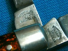 VINTAGE USA HENRY SEARS & SON 1865 FANCY FLAME SLEEVEBOARD TRAPPER FOLDING POCKET KNIFE KNIVES OLD