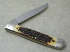 Schrade USA 97OT Old Timer Staglon Buzzsaw 1 Blade Trapper Knife