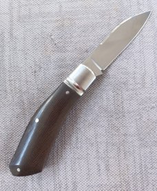 Cosimo Benedetto Dino Slipjoint...Fluted bolsters.. Rwl34..3.75 closed...Canvas MIcarta..coa & slip 