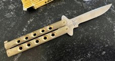 Vintage Parker Small Balisong aka Butterfly Knife, Japan, Nice Brass Handle, Original Box, Unused 
