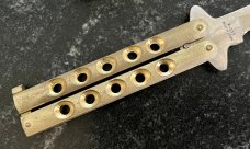 Vintage Parker Small Balisong aka Butterfly Knife, Japan, Nice Brass Handle, Original Box, Unused 