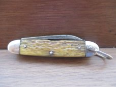 Made In USA Scout/Utility Knife   Blonde Rogers Bone 