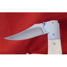CUSTOM HAND MADE RALPH TURNBULL LOCKBACK OOSIC HANDLES ,SAPPHIRE TOPPED THUMBSTUB FILEWORKED LINERS