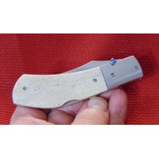 CUSTOM HAND MADE RALPH TURNBULL LOCKBACK OOSIC HANDLES ,SAPPHIRE TOPPED THUMBSTUB FILEWORKED LINERS