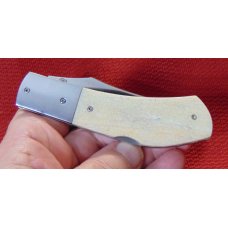 CUSTOM HAND MADE RALPH TURNBULL LOCKBACK OOSIC HANDLES ,SAPPHIRE TOPPED THUMBSTUB FILEWORKED LINERS