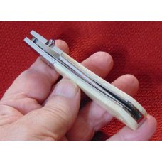 CUSTOM HAND MADE RALPH TURNBULL LOCKBACK OOSIC HANDLES ,SAPPHIRE TOPPED THUMBSTUB FILEWORKED LINERS