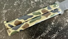 Vintage Skoz Balisong aka Butterfly Knife, Made In Japan, Camo Pattern Handle, Unused 