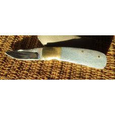 Jay Bigler 98 folding knife blue with brass handle