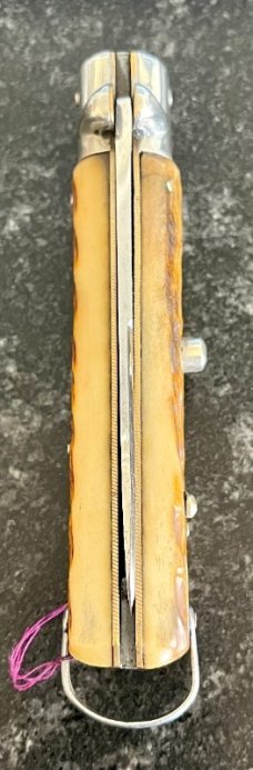 1950's Bargeon Switchblade, Beautiful Bone Handle, Made In France, Hard To Find, Unused 