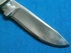 STAG HANDLE FINGER CUSTOM LOCKBACK BAREHEAD FOLDING HUNTER HUNTING SKINNING POCKET KNIFE KNIVES OLD