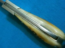 STAG HANDLE FINGER CUSTOM LOCKBACK BAREHEAD FOLDING HUNTER HUNTING SKINNING POCKET KNIFE KNIVES OLD