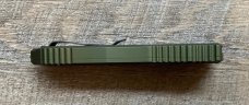 Guardian Tactical RECON-ELITE OTF Auto Knife Tanto OD Green (4" Black Serr) w/flag graphic