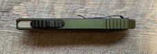 Guardian Tactical RECON-ELITE OTF Auto Knife Tanto OD Green (4" Black Serr) w/flag graphic