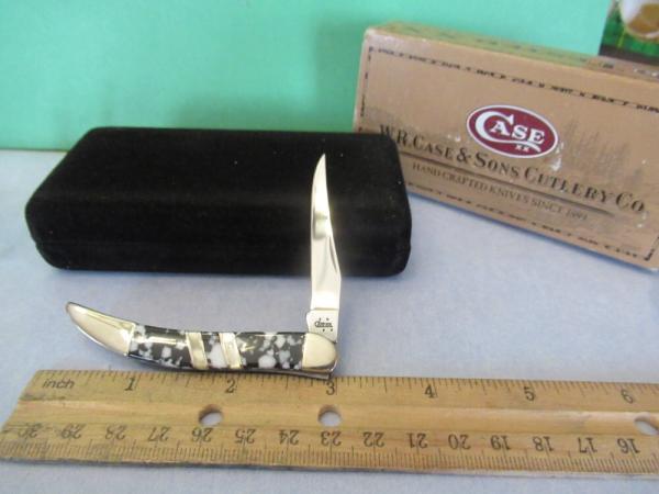 Case XX 2006 White & Black Jasper Tiny Toothpick Pattern # EX10096 SS