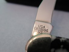Case XX 2006 White & Black Jasper Tiny Toothpick Pattern # EX10096 SS