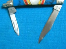 UNCLE HENRY SCHRADE 804JTP CUSTOM PEARL TURQUOISE FOLDING POCKET FOB PEN JACK KNIFE KNIVES
