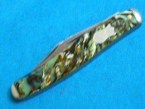 VINTAGE SENECA CUTLERY UTICA NY FANCY HANDLE FOLDING SERPENTINE JACK PEN POCKET KNIFE KNIVES OLD