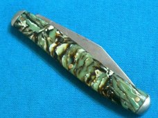 VINTAGE SENECA CUTLERY UTICA NY FANCY HANDLE FOLDING SERPENTINE JACK PEN POCKET KNIFE KNIVES OLD