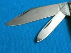 VINTAGE SENECA CUTLERY UTICA NY FANCY HANDLE FOLDING SERPENTINE JACK PEN POCKET KNIFE KNIVES OLD
