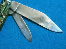 VINTAGE SENECA CUTLERY UTICA NY FANCY HANDLE FOLDING SERPENTINE JACK PEN POCKET KNIFE KNIVES OLD