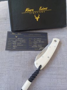 Mhara Native.,N690,..4".coa& box,..Shadow.... Full Hippo Ivory Scales..lanyard w/ivory bead