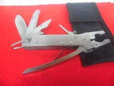 UNBRANDED HANDY STAINLESS MULTI TOOL & NYLON POUCH UNUSED FOR HOME OR CAMPING