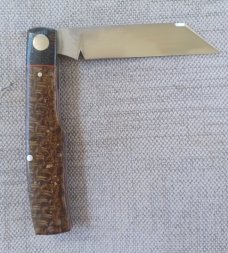 K'roo Mac Custom..Beanbag and Rag Micarta..Rwl34..red accents and shield..3.75..coa and slip 