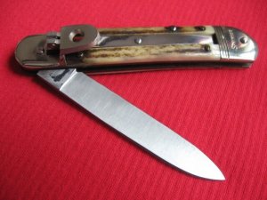 Vintage BONSA German Stag Leverlock Switchblade Knife