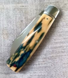 Bobby Toole Mammoth Ivory Native Slipjoint..New, CPM-154 ,4 " .coa and pouch..real color in this one