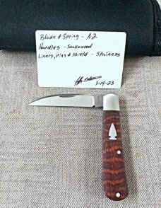 Jeffery Mitchell Snakewood Swayback Jack...3.75" closed..A2.New from maker..coa with pouch 