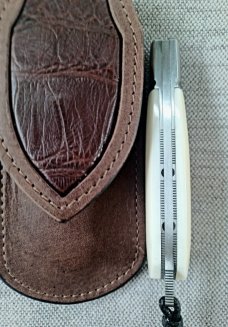 Vincenzo Balistreri Native Lever Taillock.. Hippo Ivory..fluted ..4" closed..AEB-L..coa..slip