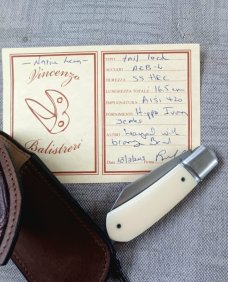 Vincenzo Balistreri Native Lever Taillock.. Hippo Ivory..fluted ..4" closed..AEB-L..coa..slip