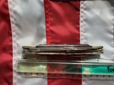 Bulldog Brand 3 Blade Angelo Saxon Knife Whittler w Beautiful Red Bone Handles & New Orleans Etch