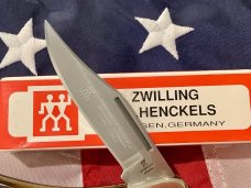 Vintage J A Henckels 4 1/4” Folding Lock Back Hunting/Hunter Knife w/ Tortoise Handles NOS