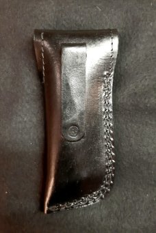 White Linen Micarta with damascus fighting blade, filework 
