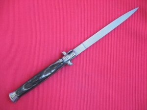 Vintage 13quot Horn MOLLETTA Stiletto Switchblade Knife