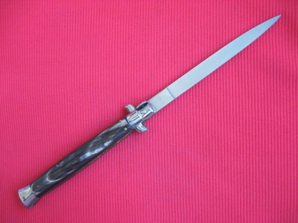 Vintage 13" Horn MOLLETTA Stiletto Switchblade Knife.