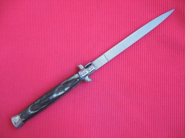 Vintage 13" Horn MOLLETTA Stiletto Switchblade Knife.