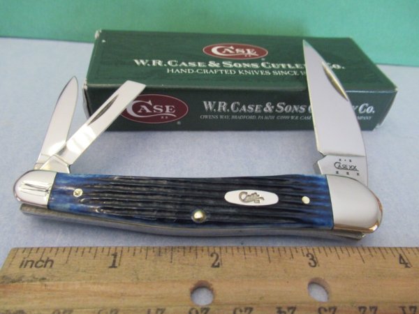 Case XX 2004 Blue Bone Seahorse Whittler Pattern # 6355WH SS