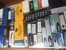 OVER 60 VINTAGE EMPTY USED KNIFE BOXES CASE XX OLD TIMER KABAR etc.