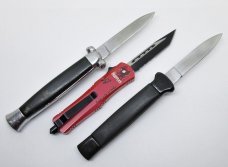 Lot of (3) OTF Out-The-Front Automatic Switchblade Knives - 2 Vintage - 1 Newer