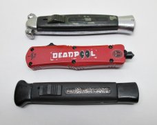 Lot of (3) OTF Out-The-Front Automatic Switchblade Knives - 2 Vintage - 1 Newer