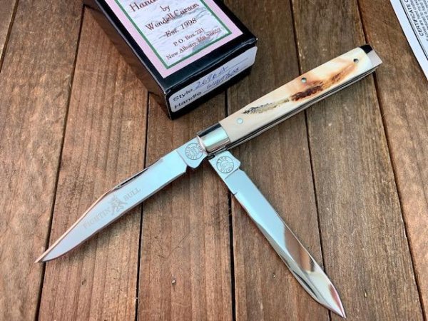 Wendell Carson Fighting Bull Doctor’s Knife Warthog Ivory 