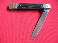 Vintage German WEIDMANNSHEIL Worm Grove Bone Leverlock Switchblade Knife