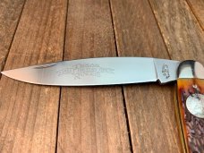 A.G. Russell Texas Toothpick Texas Ranger Commemorative European Red Deer Jigged Bone