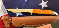 Colonel Coon 6 & 1/4" Fixed Blade Knife w/ Nice Bone Handles +Original Sheath & Box -One of 200